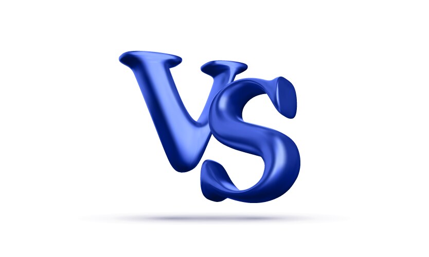 Blue 3d versus battle headline isolated on white vector image