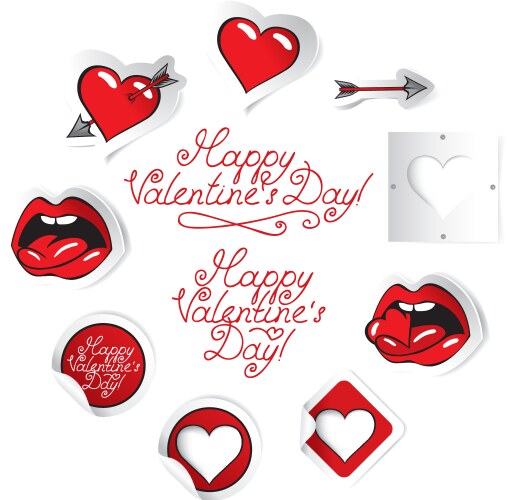 Set romantic Royalty Free Vector Image - VectorStock
