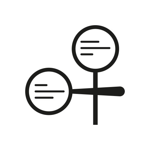 Circular chart symbol data visualization element vector image
