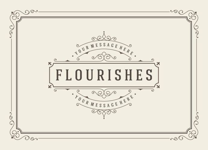 Vintage Flourish Ornament Template Vector Image