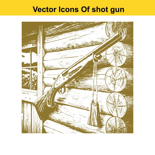 Western double-barrel shotgun Vector Image