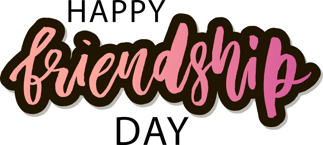 Happy friendship day lettering phrase Royalty Free Vector