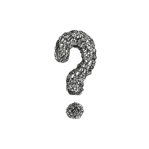 Question mark hand drawn vector image