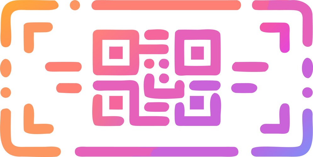 Abstract QR Code Scan Icon Vector Image