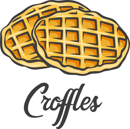 Croffle croissant waffle korean pastry Vector Image