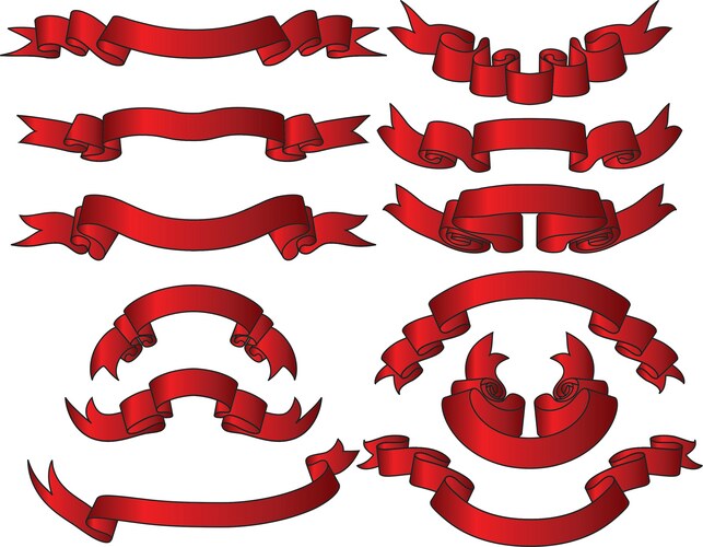Set of decorative ribbons Royalty Free Vector Image
