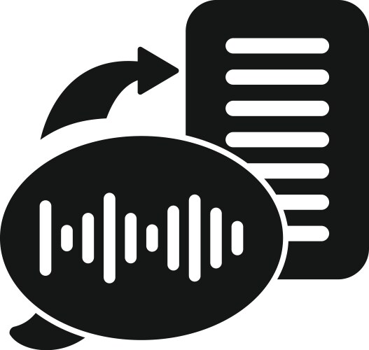 Speech to text processing converting voice notes vektorbild