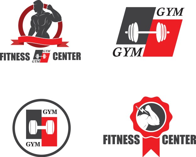 gymfitness icon logo template vector image