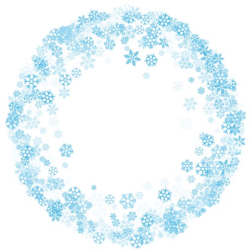 frame or border of random scatter snowflakes vector image