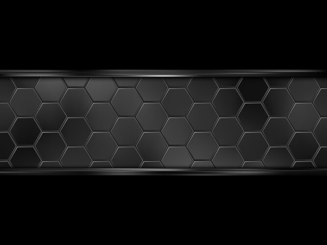 Hexagonal Black Geometric Background vector image