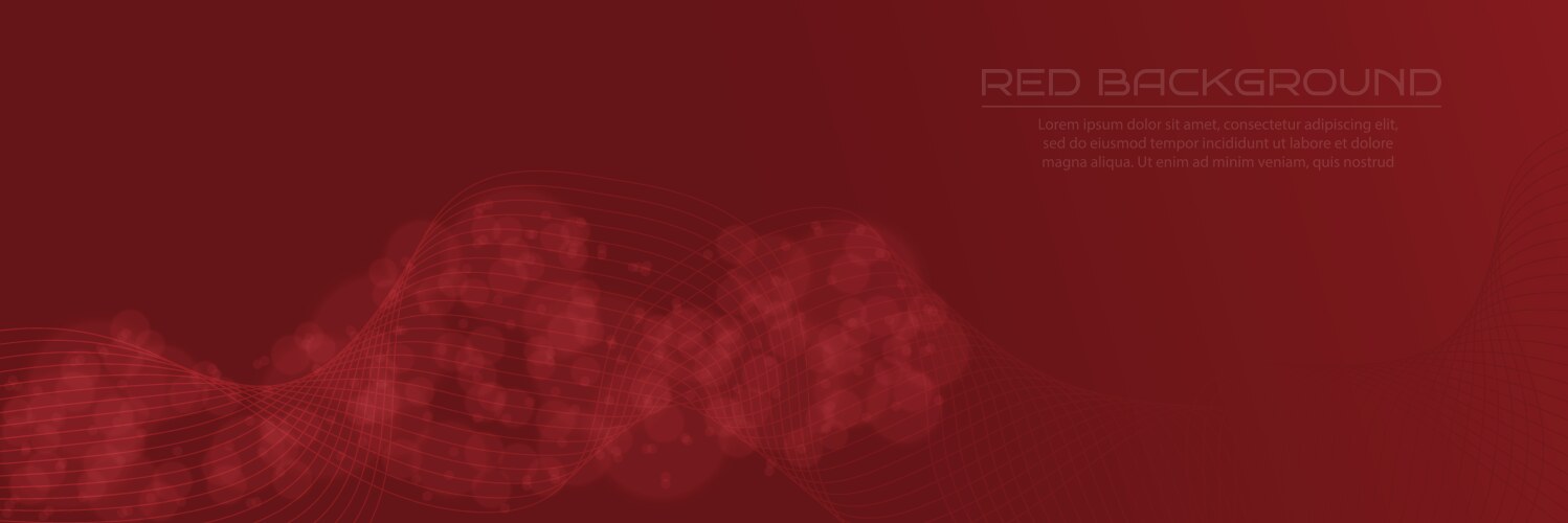 Red background with linear pattern and bokeh vector image