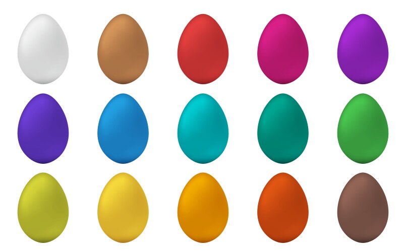 happy easter set eggs with different vector image