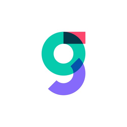 g letter logo overlapping color icon mark vector