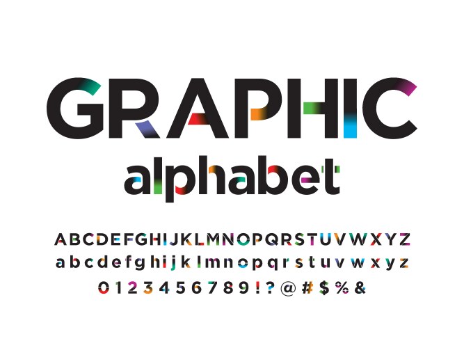 Colour font vector image