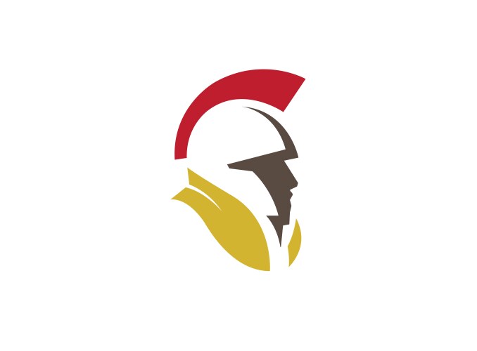 Spartan helmet warrior head logo icon Vector Image