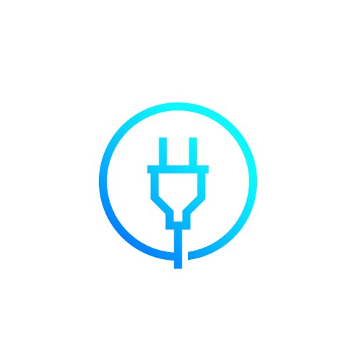 Heart with electric plug line icon Royalty Free Vector Image