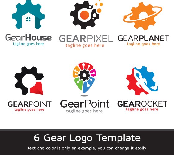 gear technology logo template vector