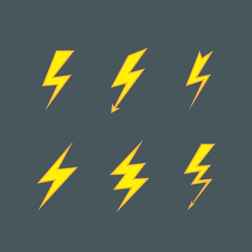 Lightning Icons Set (2725178) – Royalty-Free Vector | VectorStock