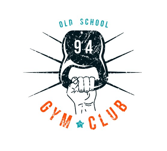 Retro Gym Club Badge Emblem Vector Image