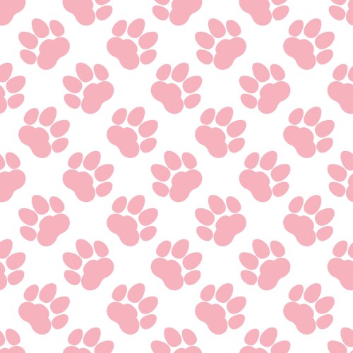 Pink paw print seamless repeating background Vector Image