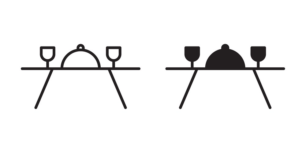 Dining Table Icons - Line Art Collection – Royalty-Free Vector ...