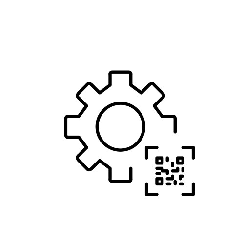 Cogwheel and qr code digital workflow efficient vector image