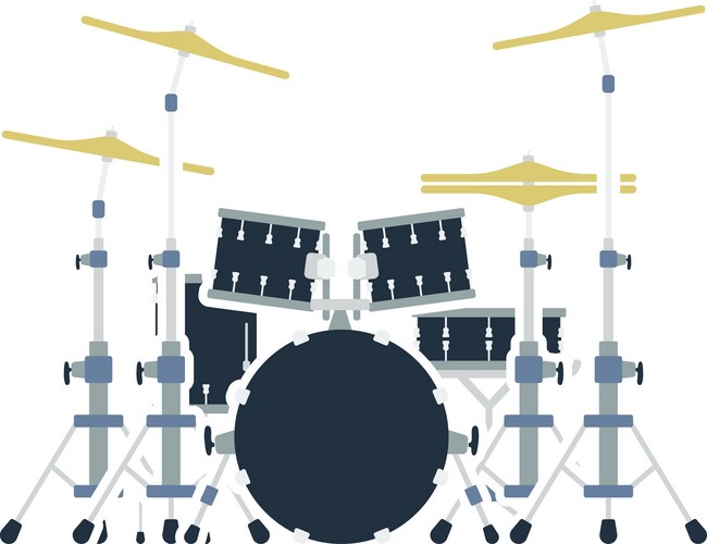 Color flat style drum set Royalty Free Vector Image