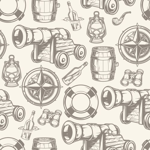 Ocean elements monochrome labels set Royalty Free Vector