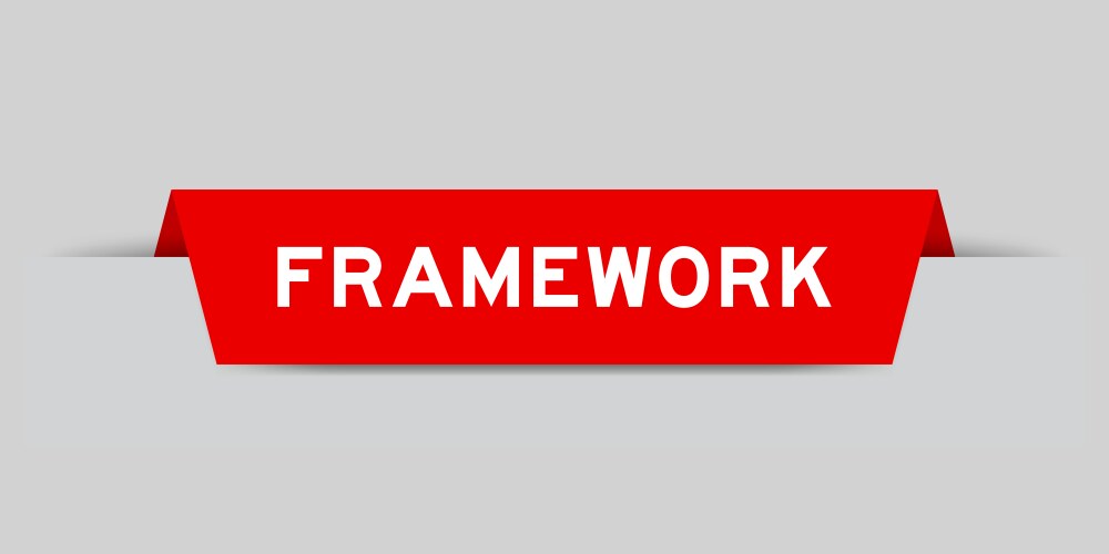 Red color inserted label with word framework vector image