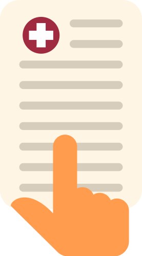 Hand pointing at medical test result with index Vector Image