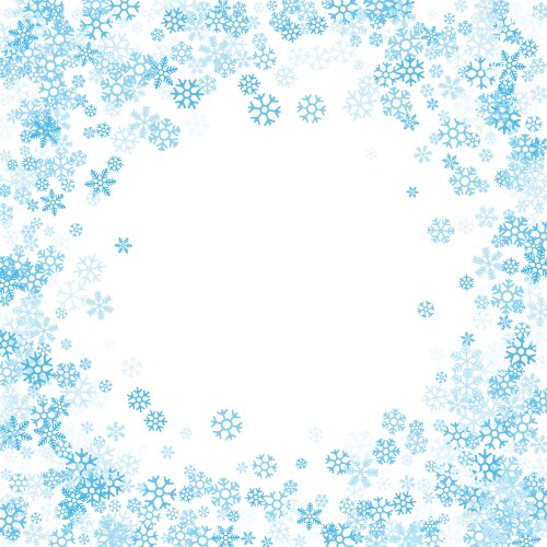 frame or border of random scatter snowflakes vector image