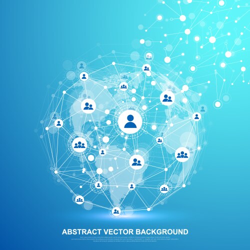 Global structure networking and data connection vector image
