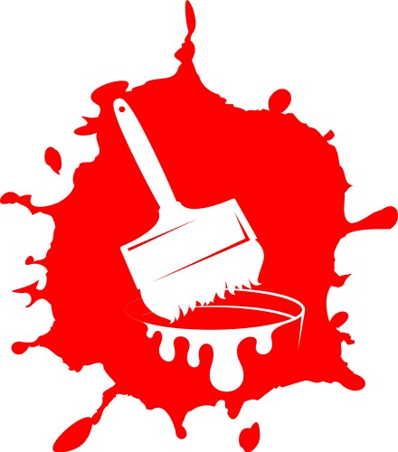 Brush and paint stain vector image