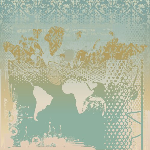 World map grunge spray version Royalty Free Vector Image