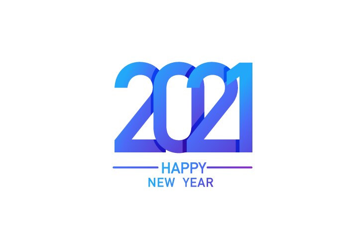 2021 happy new year text design template vector image