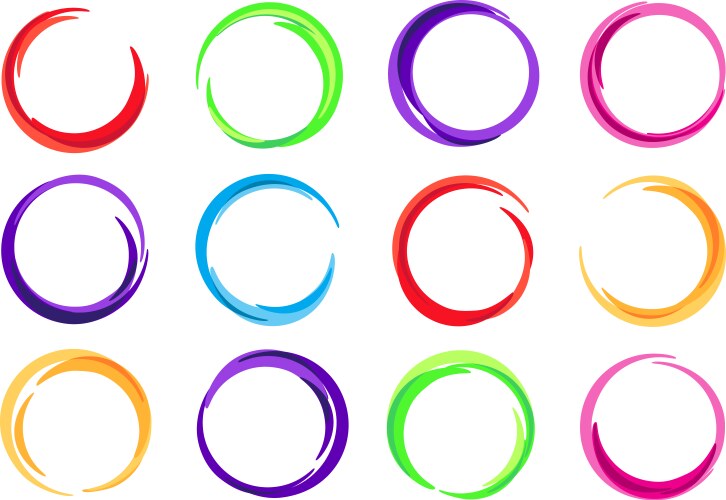 color circles colorful round logo frame circle vector image