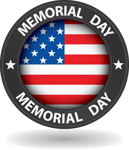 Memorial Day Label with USA Flag Vector Image