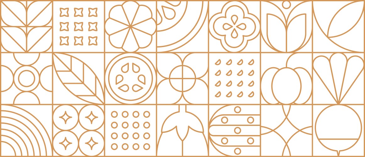 Vegetable food line geometric pattern mosaic tile Vector Image