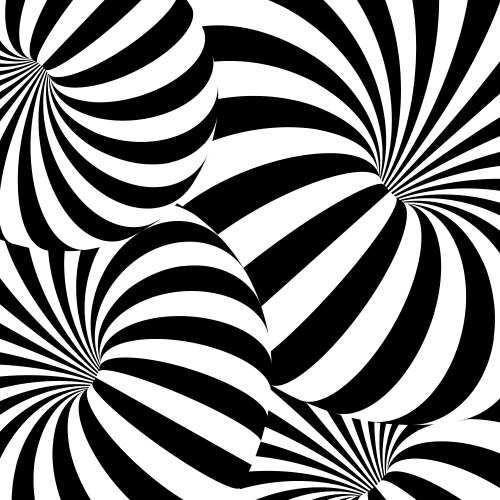 Black and white optical illusion abstract vector image