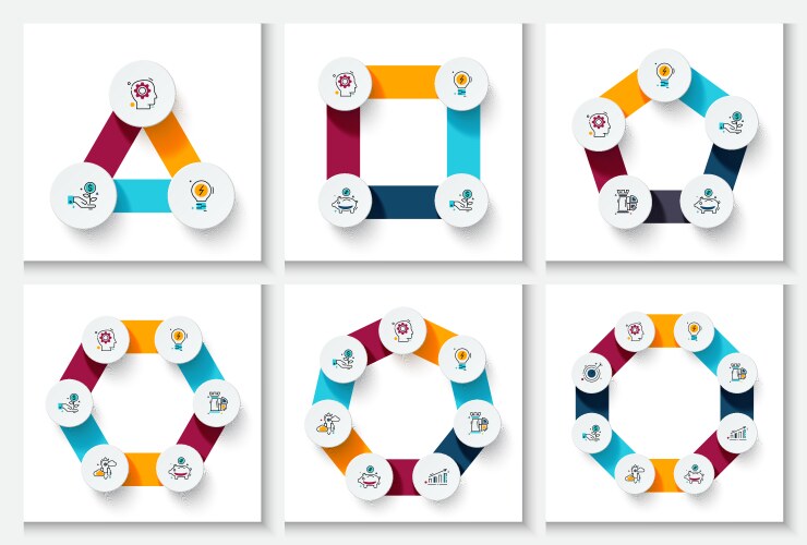 Circle infographics set template for cycle Vector Image