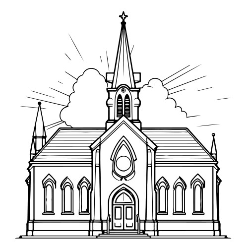 Doodle Church Sketch Vector Image