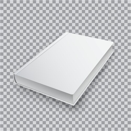 3d blank book template with white cover Vector Image