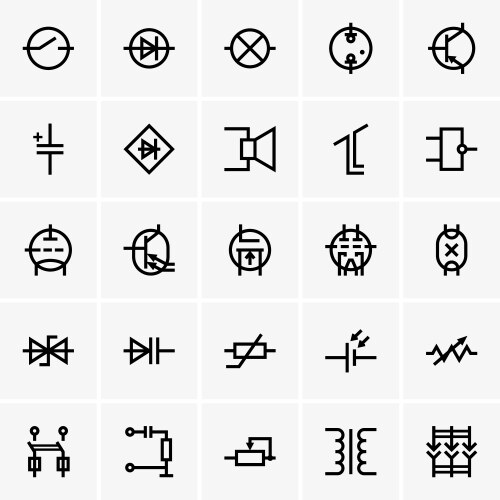 Big set of isometric electronic components Vector Image
