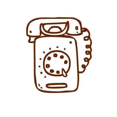 Hand drawn telephone vector image