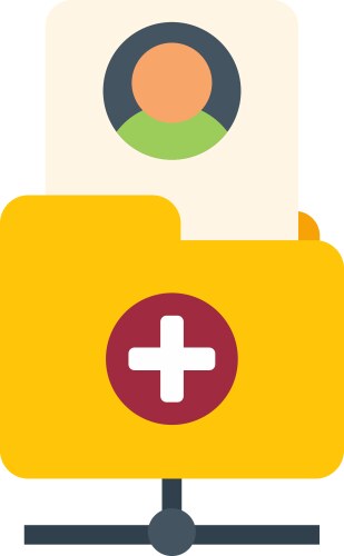 Network folder adding user profile with plus vector image