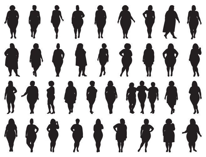 Plus Size Woman Silhouette Vector Images (over 610)