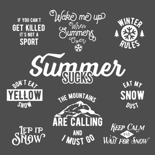Winter Sports Typography Vector Image