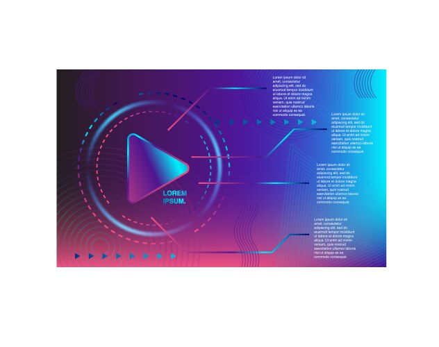 Banner colorful play button neon vector image