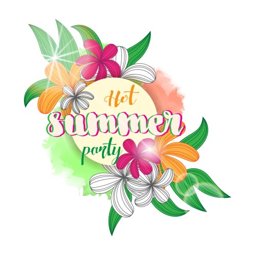 Summer party poster with vintage floral bouquet Vector Image