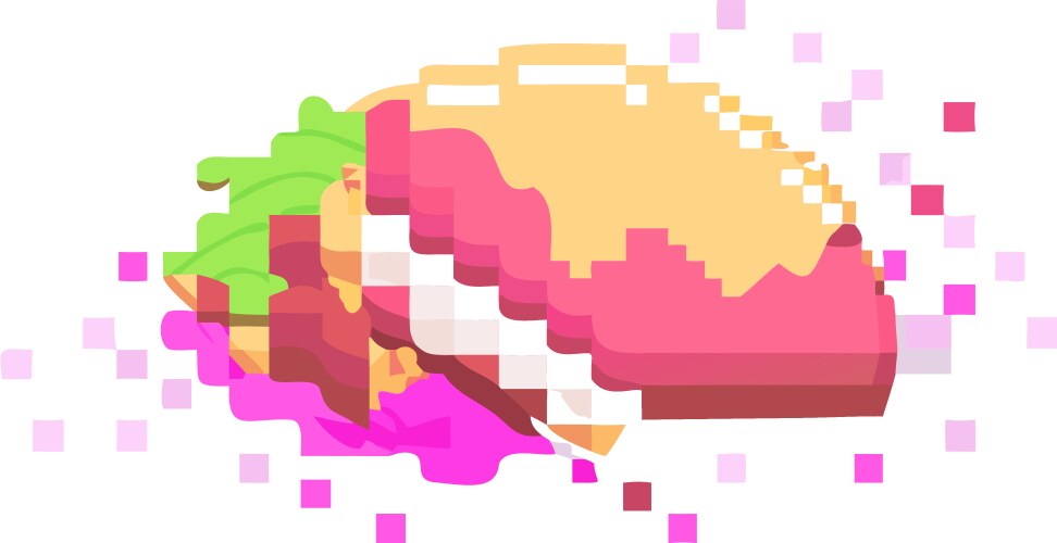 Pixelated Glitched Banana Icon Vector Image